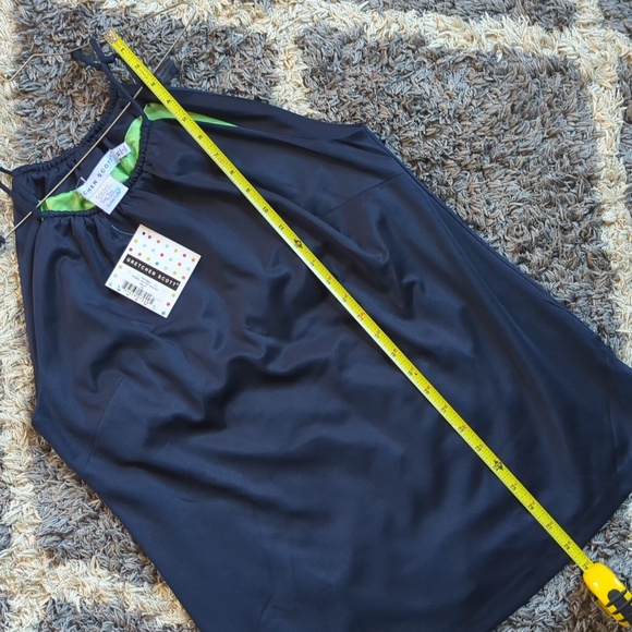 NWT Gretchen Scott Navy and Green Tassel Halter Top With Built in Bra Size XL - Picture 8 of 8